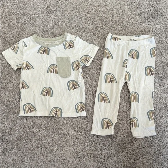 Kyte BABY Aloe Rainbow Pocket Tee and Leggings - Picture 1 of 3